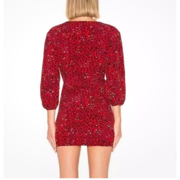 LOVERS + FRIENDS Hayden Red Sahara Cheetah Mini Dress Size Small - Picture 2 of 14